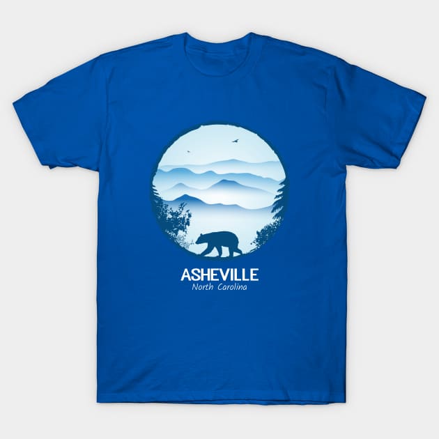 Asheville Blue Ridge Mountains - BLUE 01 T-Shirt by AVL Merch